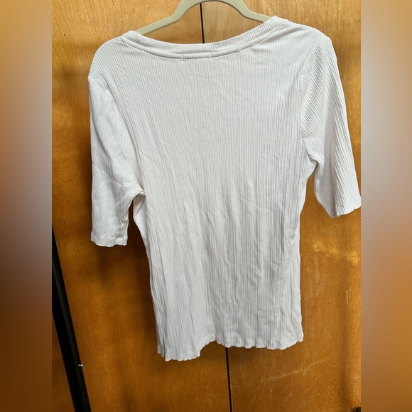 Pure + Good ribbed 3/4 sleeve Rayon knit top - Picture 2 of 4